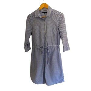 Tommy Hilfiger Blue & White Striped Button Down Dress S/P